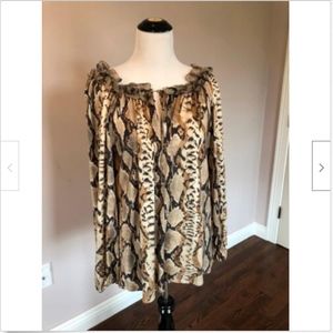 NWOT BLUMARINE Snake Print Silk Jersey Top SZ 8